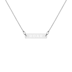 Engraved Silver Bar ROAR Necklace